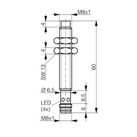 DW-AS-513-M8-001_1 Senzor Extra Distance M8