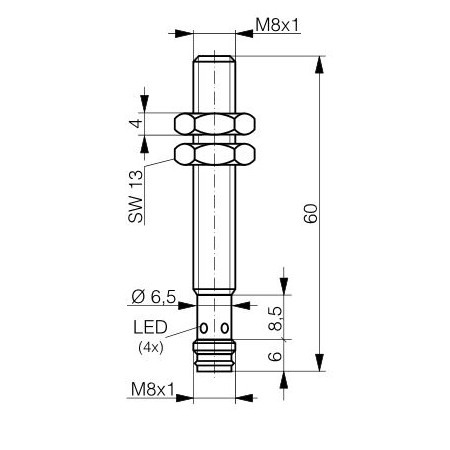 Senzor Full Inox M8