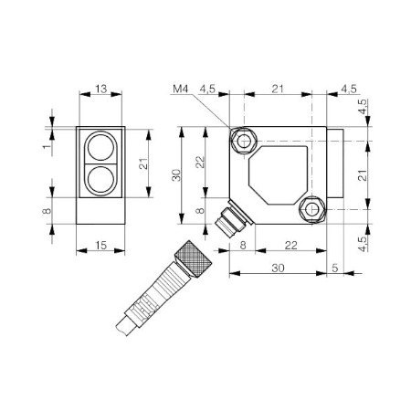 Senzor s analognim izlazom 30x30x15