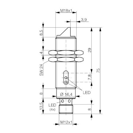 Kroz-zrake senzor M18