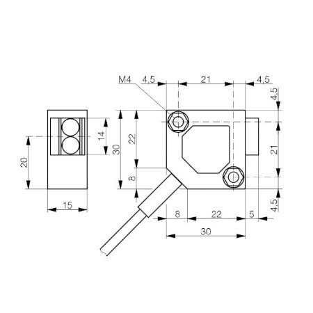 Refleksivni senzor 30x30x15