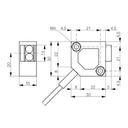 Refleksivni senzor 30x30x15