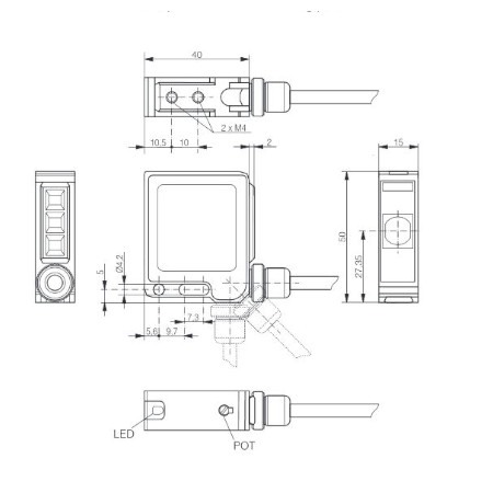 Refleksivni senzor 40x50x15