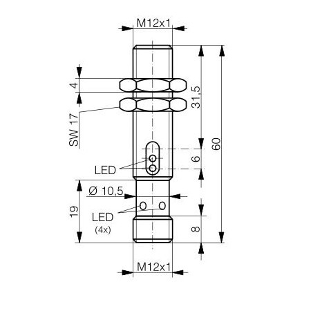 Refleksivni senzor M12