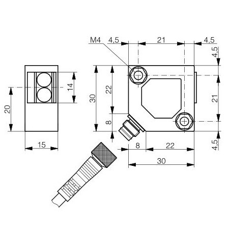 Refleksivni senzor 30x30x15