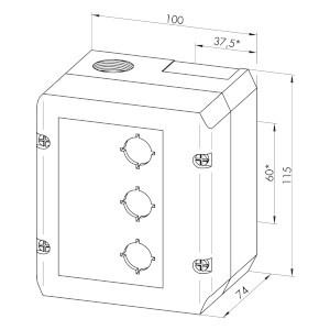 Izolirano plastično kućište s 3 otvora - DIRL3V-...