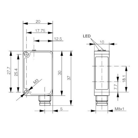 LRR-C23PA-NMS-603_1 Refleksivni senzor 20x30x10
