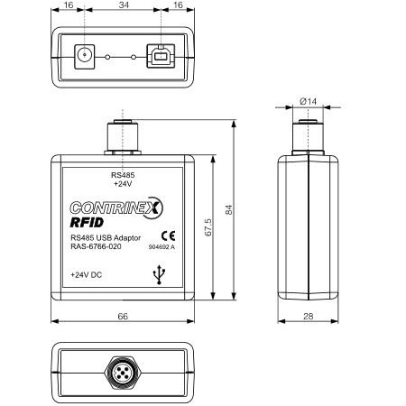 USB adapter 67x66x28