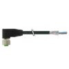 7000-13241_black M12 Konektor – ženski pod kutom, crna, 8-polni, shielded
