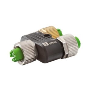 M12 ženski ravni, 8-polni – ženski ravni, 4-polni, T-konektor