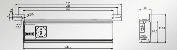 LED ALU-LINE lampa 230V, 12W, CH utičnica/prekidač/DV/detektor pokreta