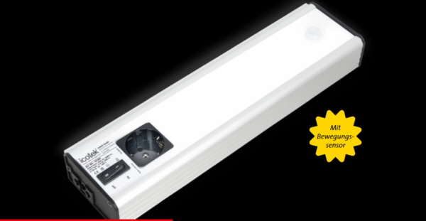 LED ALU-LINE lampa 230V, 12W, CH utičnica/prekidač/DV/detektor pokreta