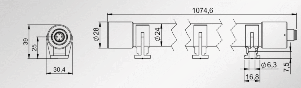 81501- Strojna lampa - TUBE 24V DC, 26W, 1080mm, PC-Rohr