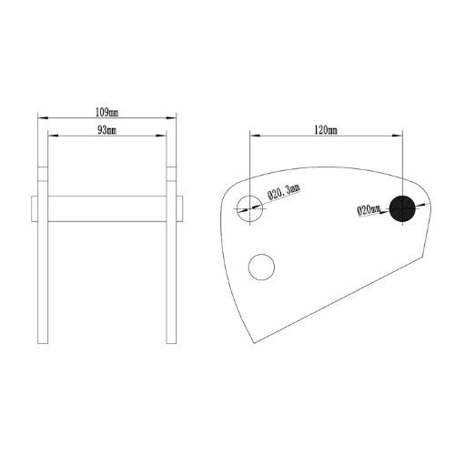 Iskopni zub duljine 250 mm za mini bager HZC Power BRZ25